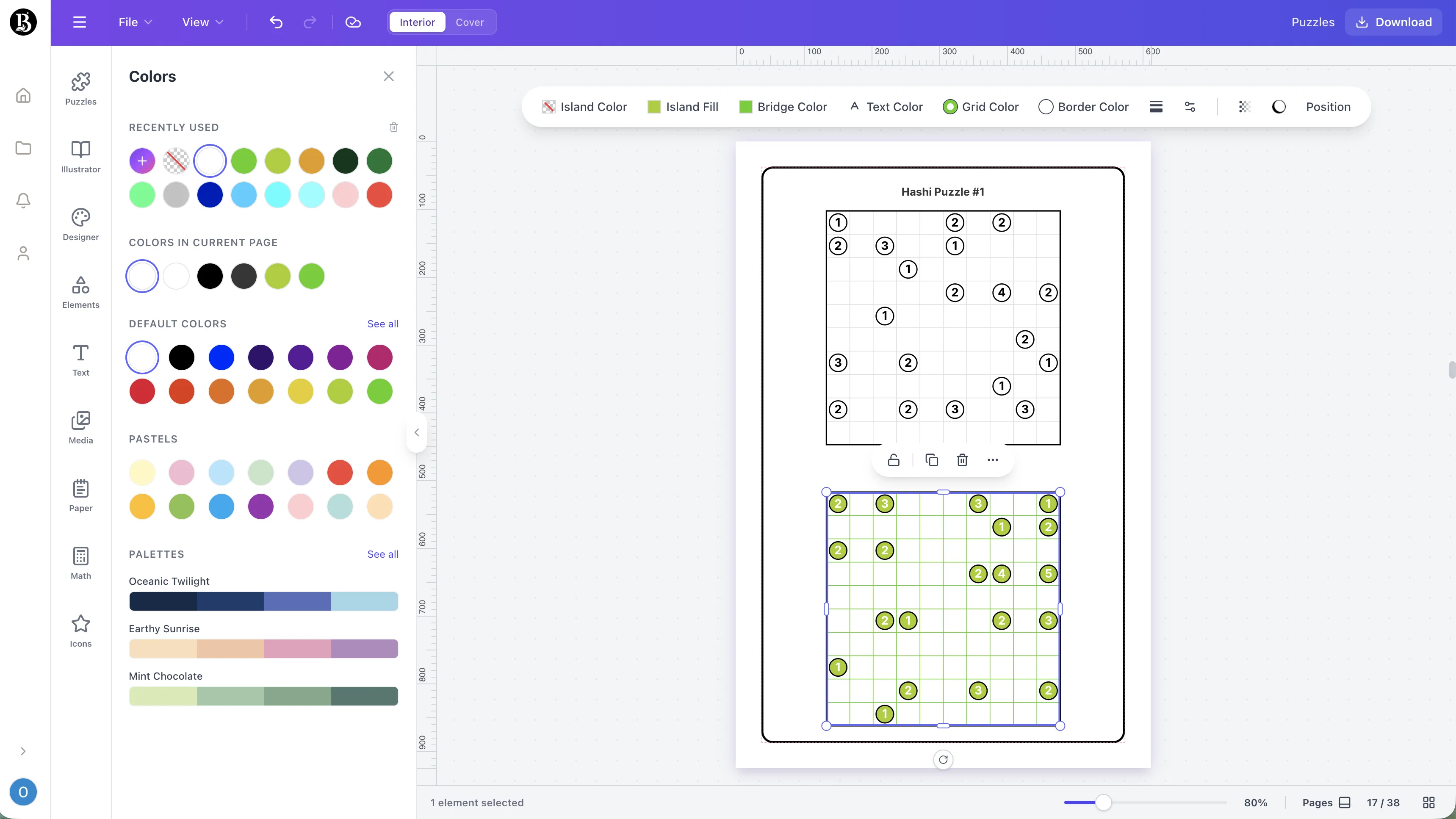Screenshot of the Puentes (Hashi) workspace
